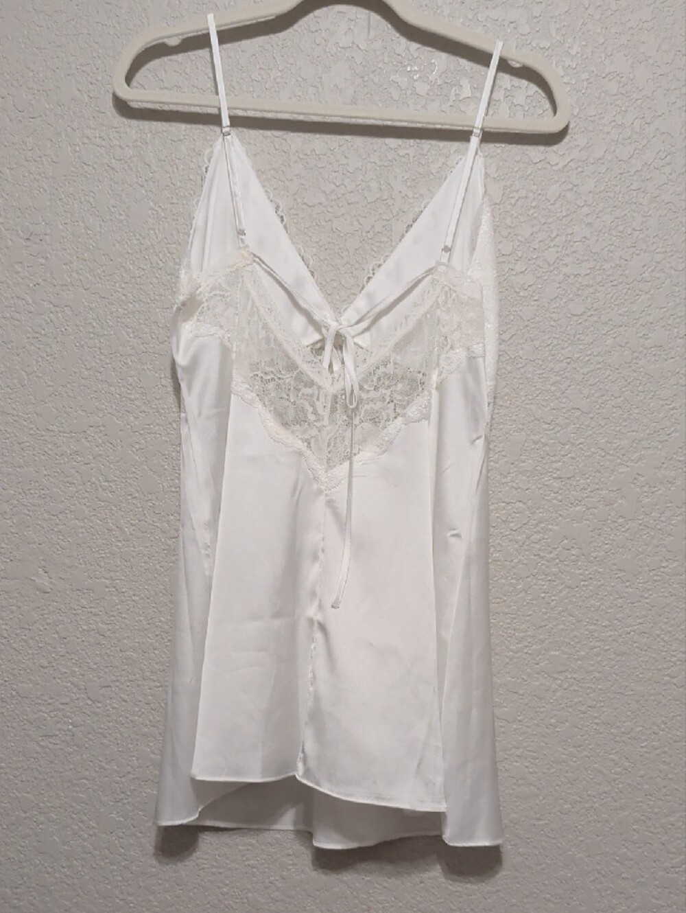 Lulu's Kiss Me Goodnight white lace satin mini low back lingerie slip dress - Picture 10 of 11